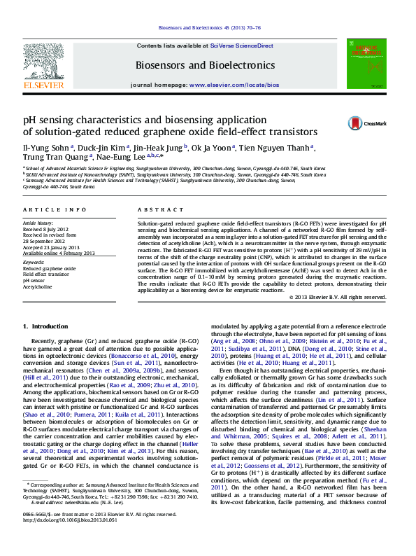 (PDF) pH sensing characteristics and biosensing application of solution ...