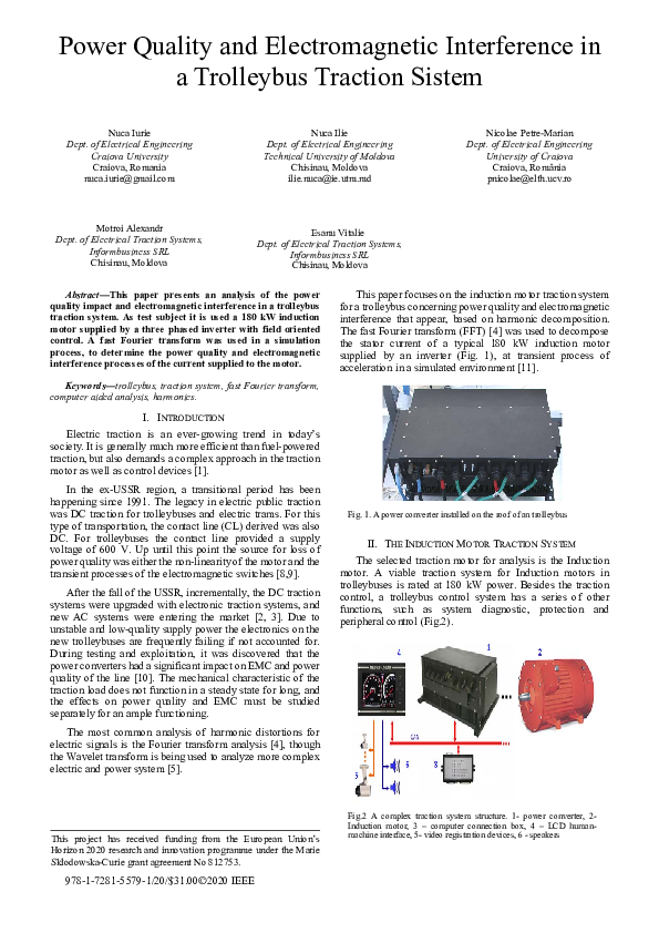 (PDF) Power Quality and Electromagnetic Interference in a Trolleybus ...