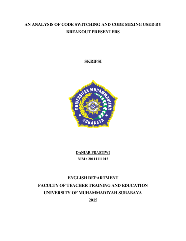 (PDF) An Analysis of Code Switching and Code Mixing Used by Breakout ...