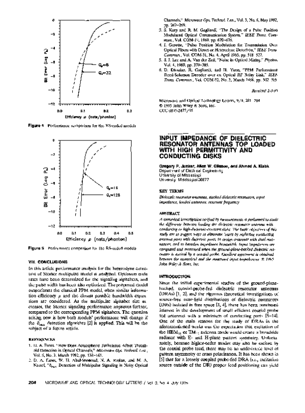 (PDF) Input impedance of dielectric resonator antennas top loaded with