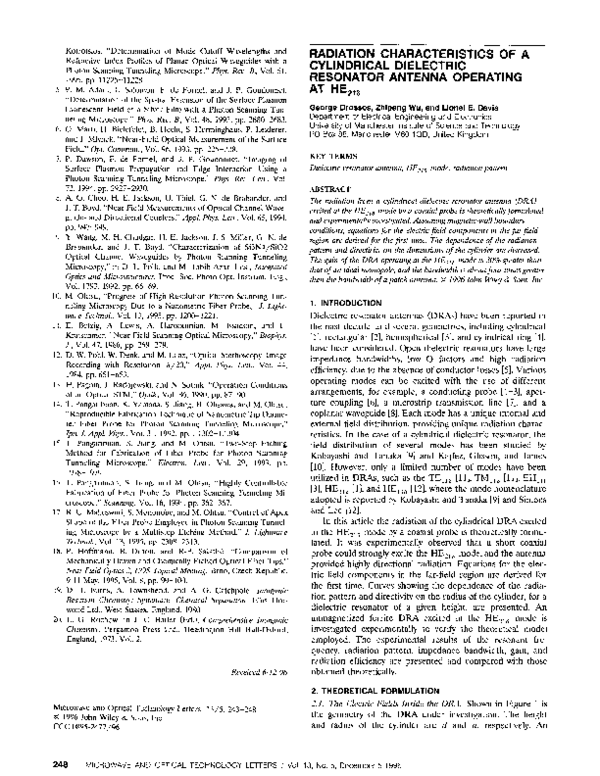 (PDF) Radiation characteristics of cylindrical dielectric resonator ...