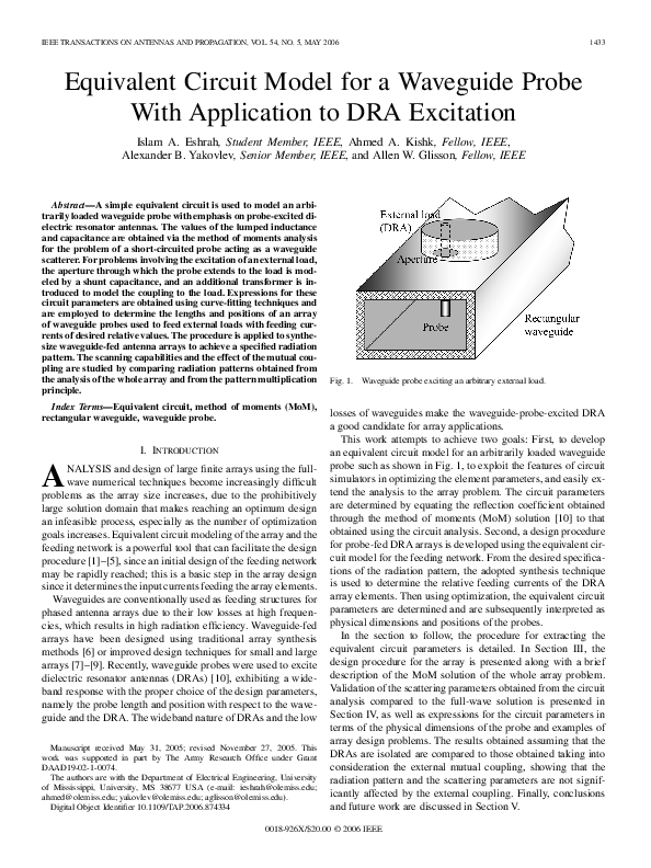 (PDF) Equivalent Circuit Model for a Waveguide Probe With Application ...