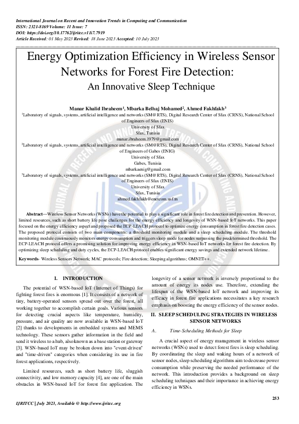 (PDF) Energy Optimization Efficiency in Wireless Sensor Networks for ...