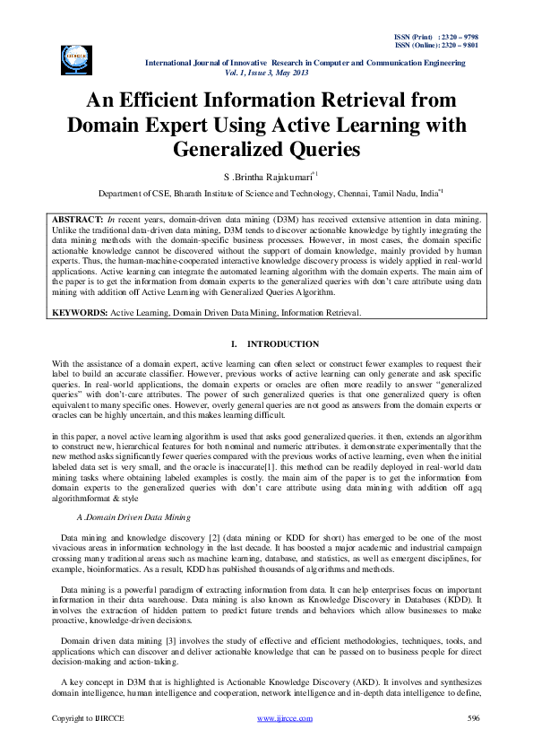 (PDF) An Efficient Information Retrieval from Domain Expert Using ...