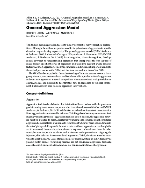 (PDF) The General Aggression Model