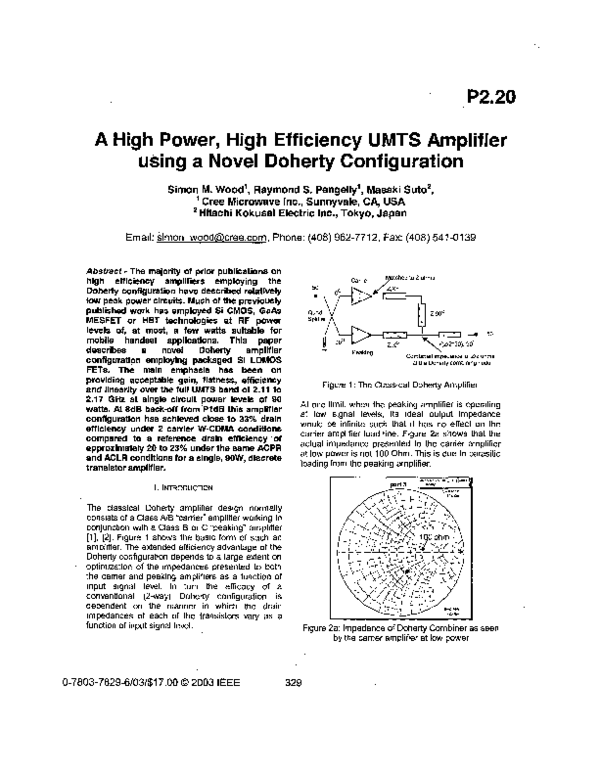 (PDF) A high power, high efficiency UMTS amplifier using a novel ...