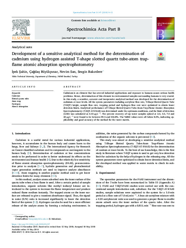 (PDF) Development of a sensitive analytical method for the ...