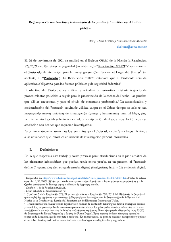 (PDF) Reglas para la recolección y tratamiento de la prueba informática ...