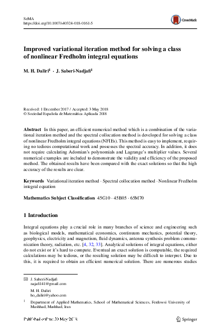 (PDF) Improved variational iteration method for solving a class of ...