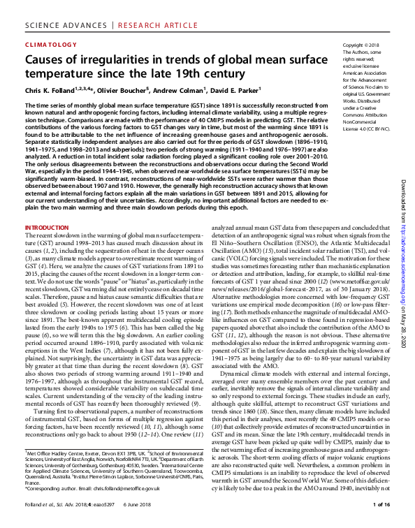 (PDF) Causes of irregularities in trends of global mean surface ...