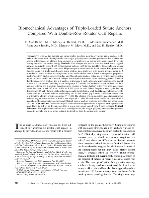 (PDF) Biomechanical Advantages of Triple-Loaded Suture Anchors Compared ...