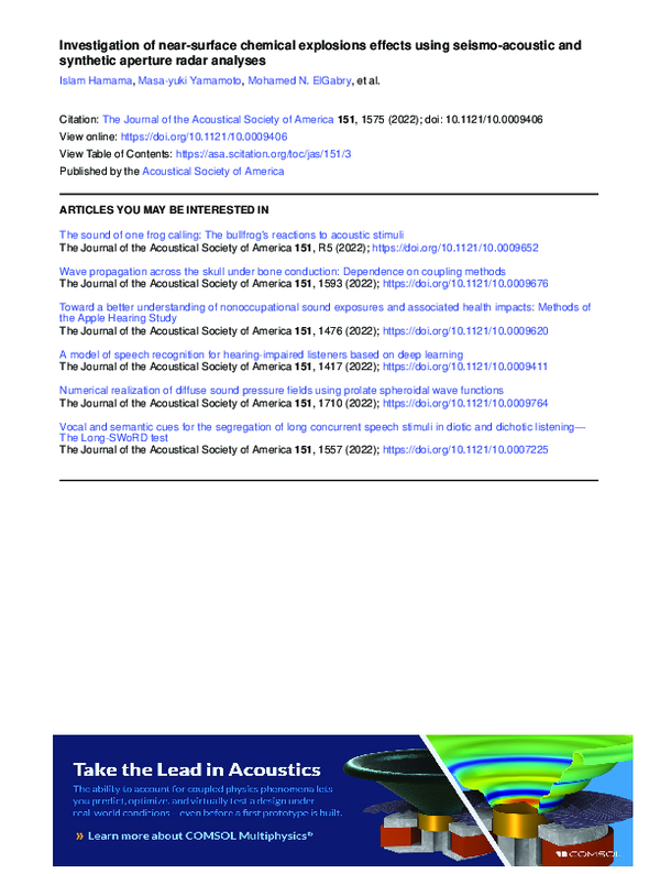 (PDF) Investigation of near-surface chemical explosions effects using ...