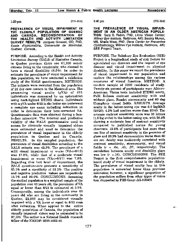 (PDF) Prevalence of Visual Impairment in the Elderly Population of ...
