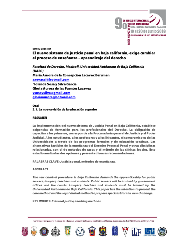 (PDF) El Nuevo Sistema de Justicia Penal en Baja California, Exige ...