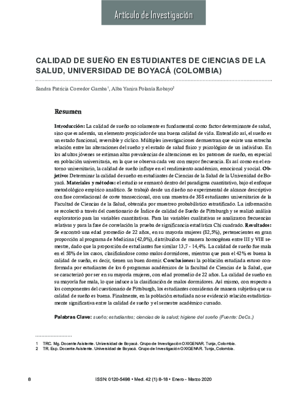 (PDF) Calidad de sueño en estudiantes de ciencias de la salud ...
