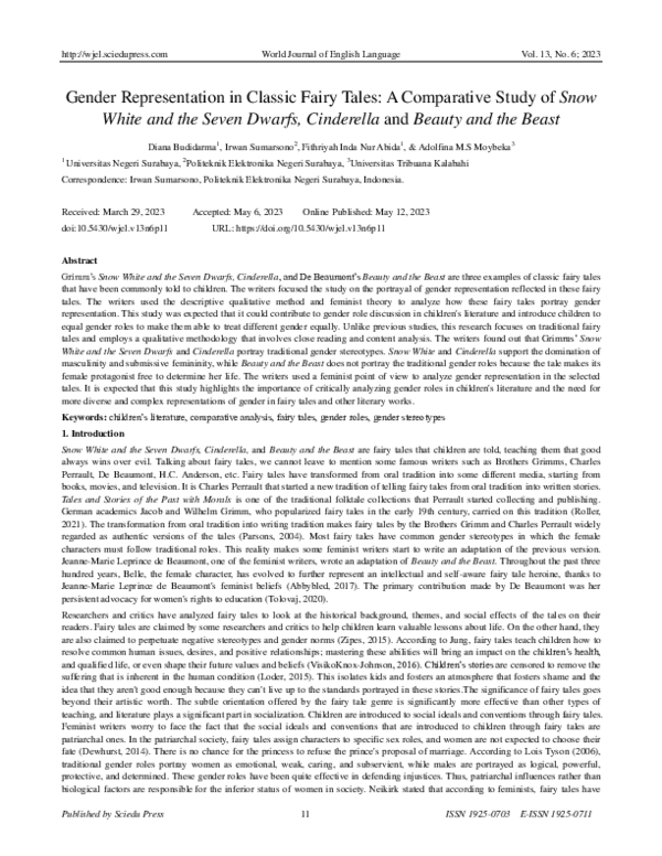 (PDF) Gender Representation in Classic Fairy Tales: A Comparative Study ...