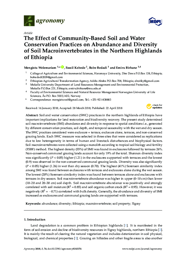 (PDF) The Effect of Community-Based Soil and Water Conservation ...