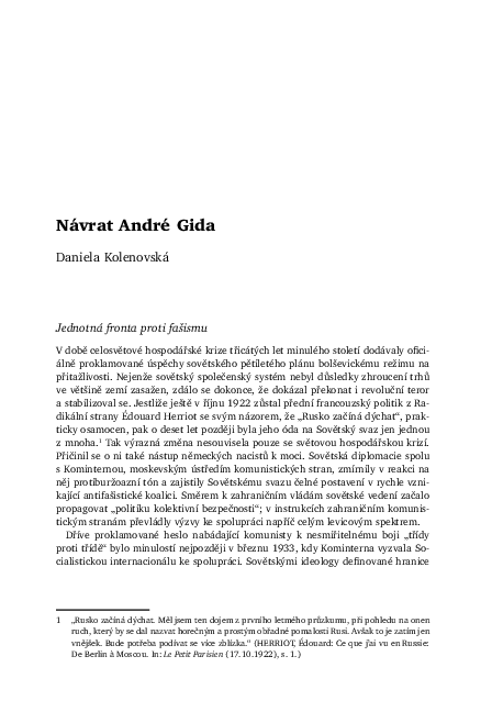 (PDF) The Return of André Gide