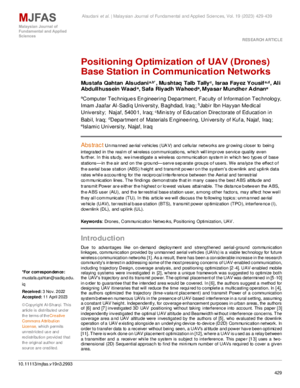 (PDF) Positioning Optimization of UAV (Drones) Base Station in ...