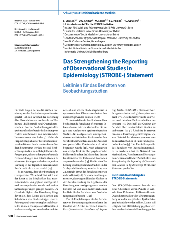 (PDF) The Strengthening the Reporting of Observational Studies in ...