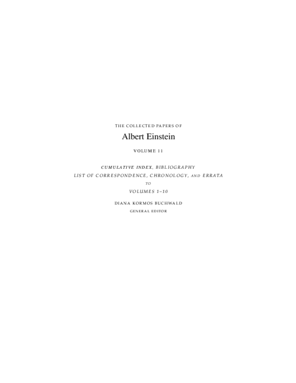 (PDF) Albert Einstein Diana Kormos Buchwald Academia.edu