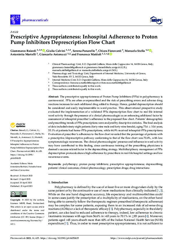 (PDF) Prescriptive Appropriateness: Inhospital Adherence to Proton Pump ...