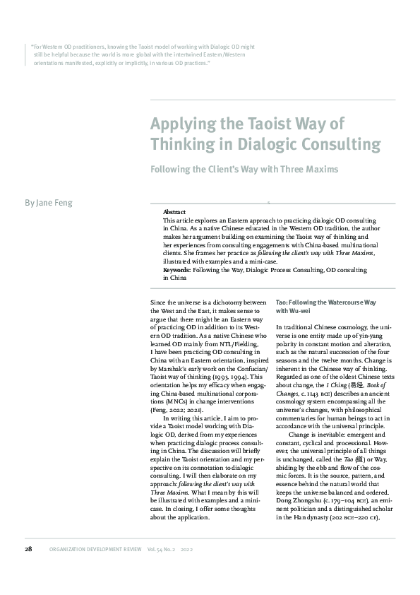 (PDF) Applying the Taoist Way of Thinking in Dialogic Consulting ...