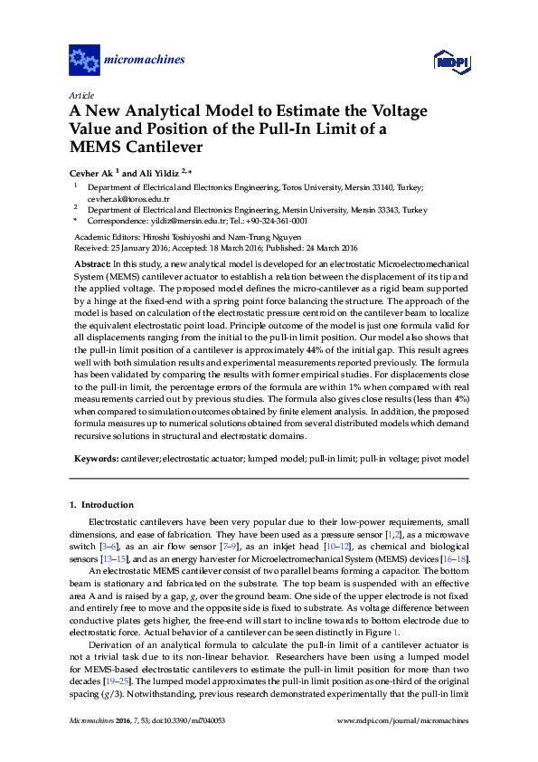 (PDF) A New Analytical Model to Estimate the Voltage Value and Position ...