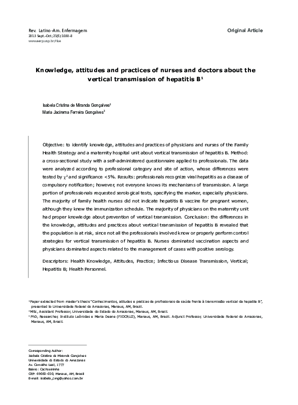 (PDF) Knowledge, attitudes and practices of nurses and midwives ...