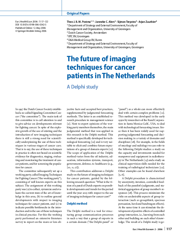 (PDF) The future of imaging techniques for cancer patients in The ...