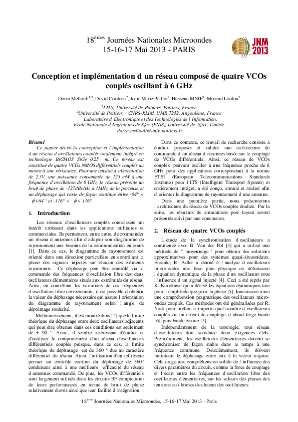 (PDF) Conception et implémentation d'un réseau composé de quatre VCOs ...