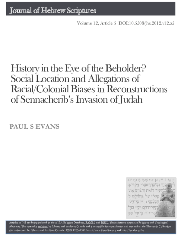 (PDF) History in the Eye of the Beholder? Social Location & Allegations ...