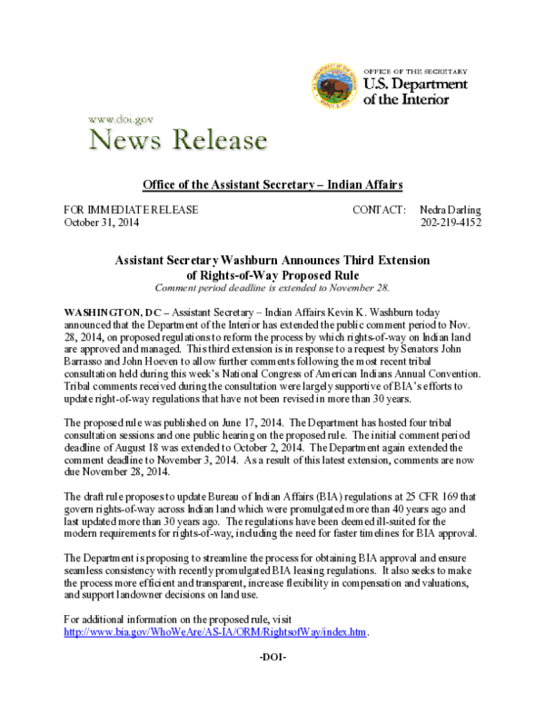 (PDF) Office of the Assistant SecretaryIndian Affairs JD Colbert