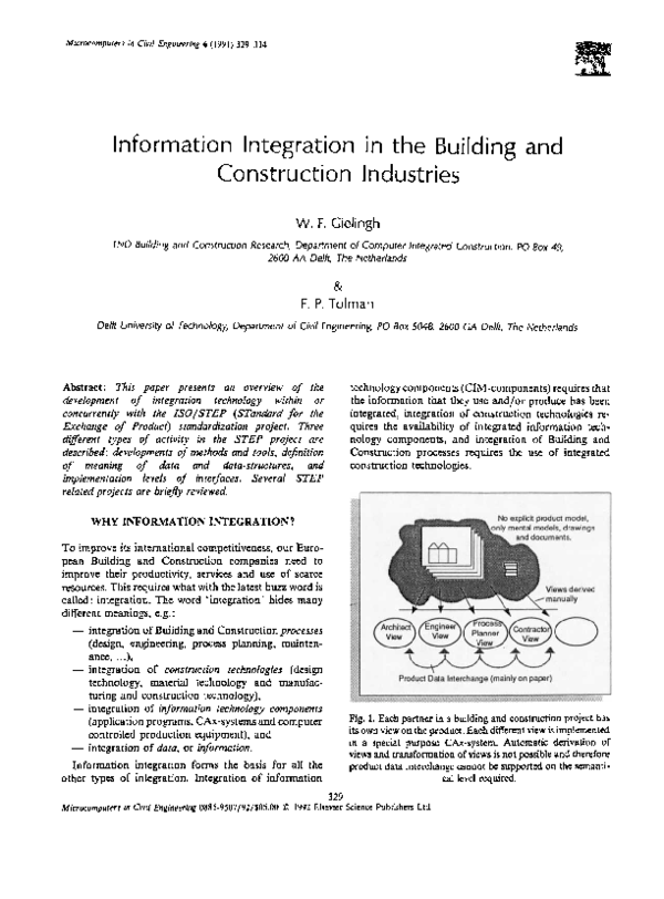 (PDF) Information Integration in the Building and Construction Industries