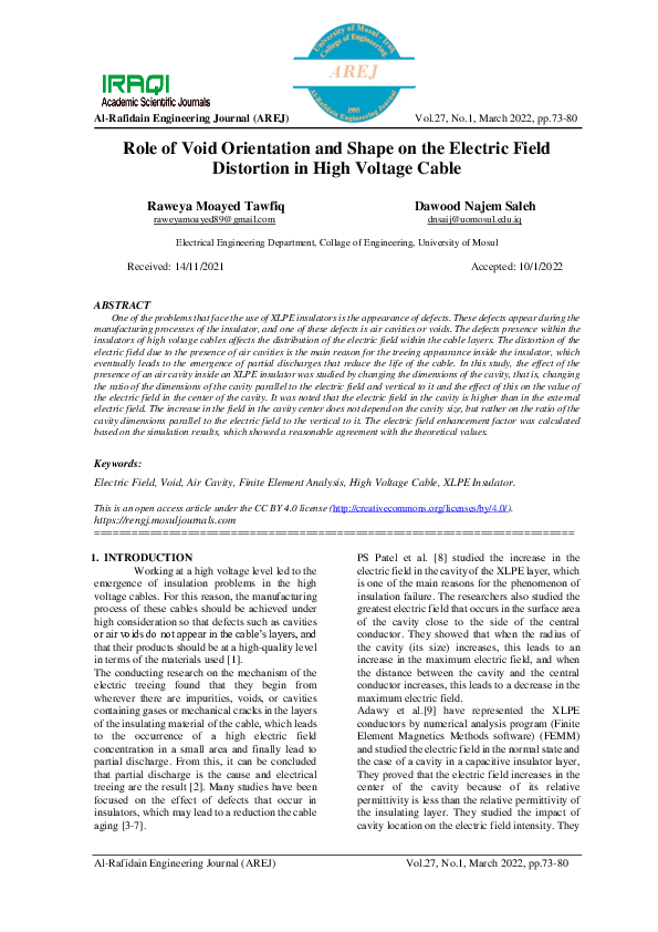 (PDF) Role of Void Orientation and Shape on The Electric Field ...