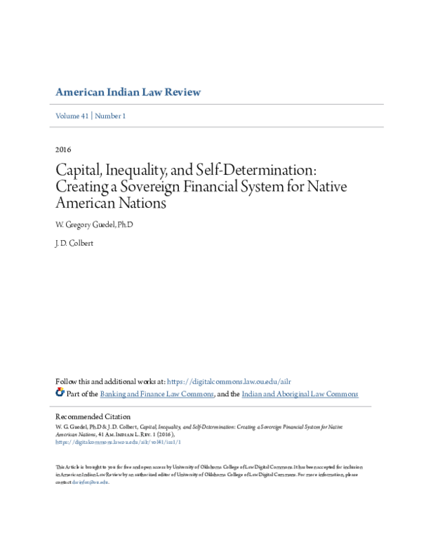 (PDF) Capital, Inequality, and SelfDetermination Creating a Sovereign