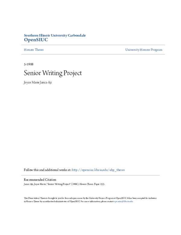 (PDF) Senior Writing Project