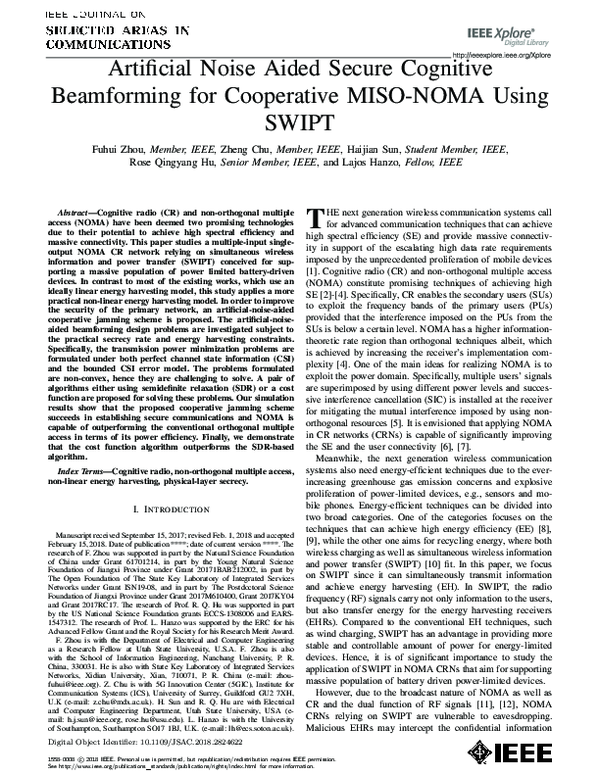 (PDF) Artificial Noise Aided Secure Cognitive Beamforming for ...