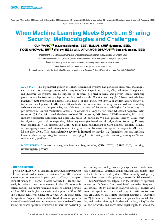 (PDF) When Machine Learning Meets Spectrum Sharing Security ...