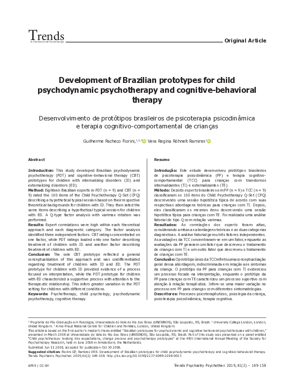 (PDF) Development of Brazilian prototypes for child psychodynamic ...