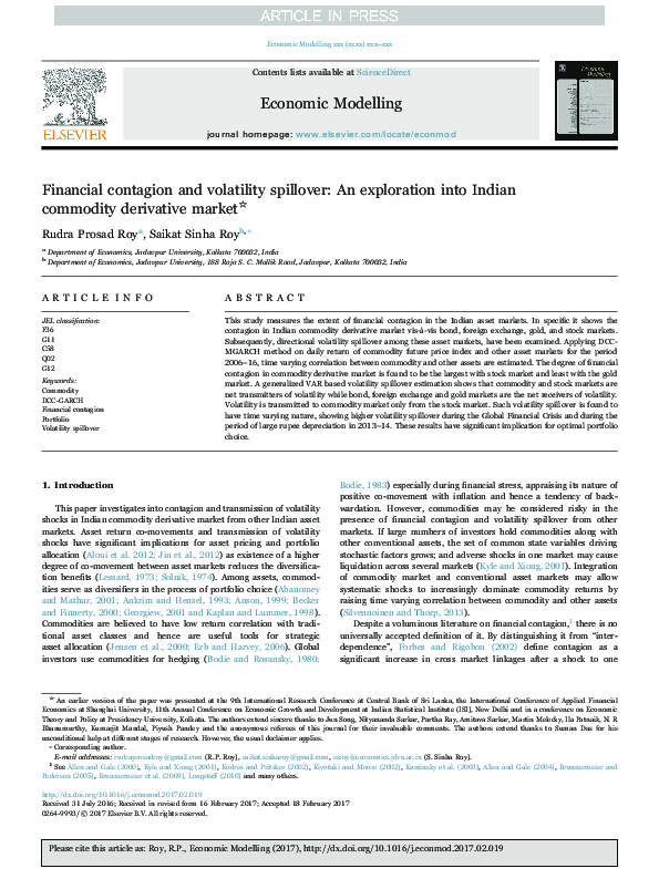 (PDF) Financial contagion and volatility spillover in financial stock ...