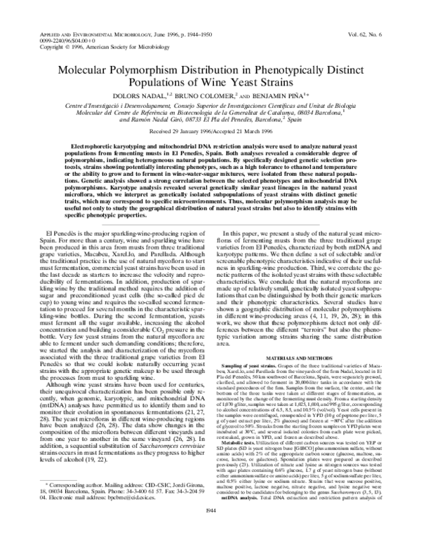 (PDF) Molecular polymorphism distribution in phenotypically distinct ...