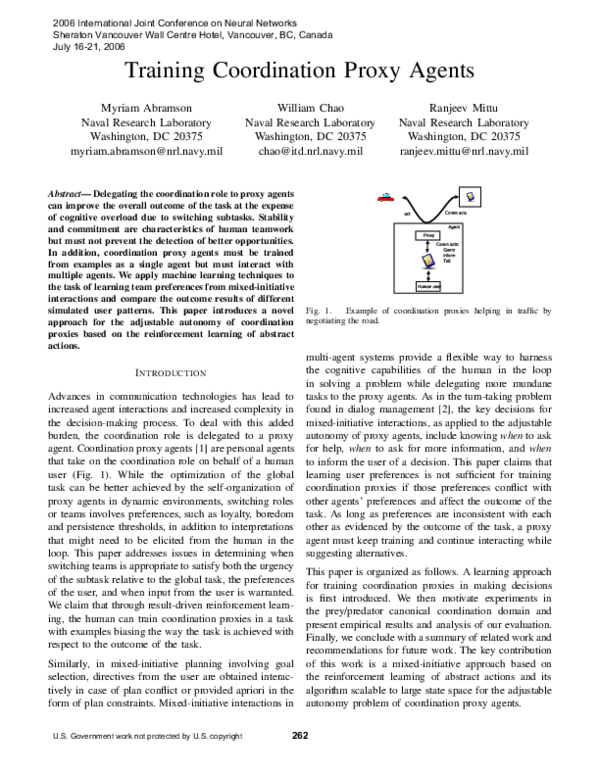(PDF) Training Coordination Proxy Agents