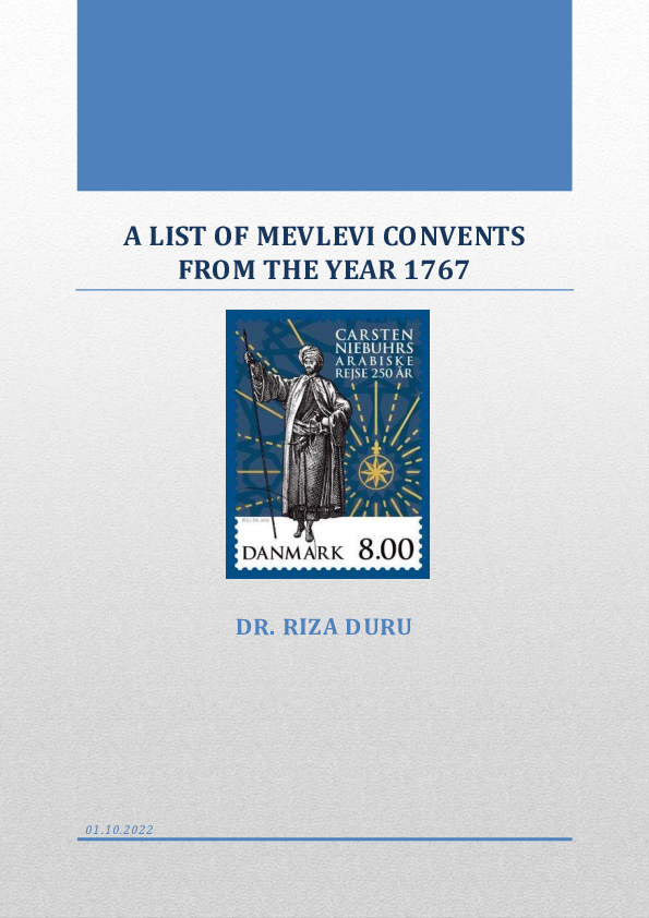 (PDF) A LIST OF MEVLEVI CONVENTS FROM THE YEAR 1767