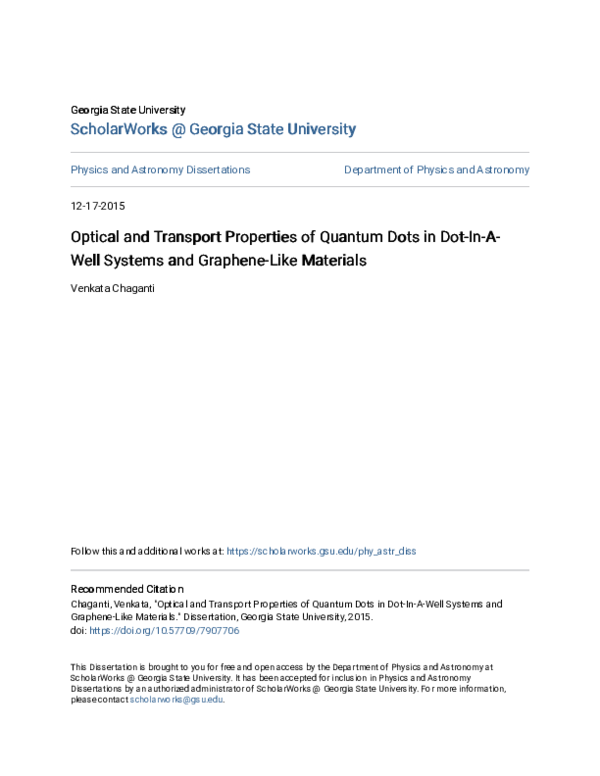 (PDF) Optical and Transport Properties of Quantum Dots in Dot-In-A-Well ...
