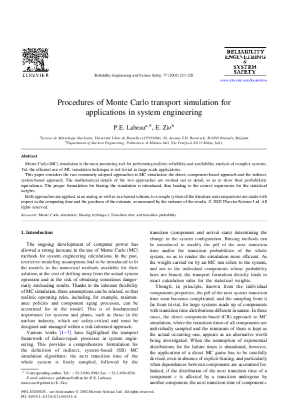 (PDF) Procedures of Monte Carlo transport simulation for applications ...