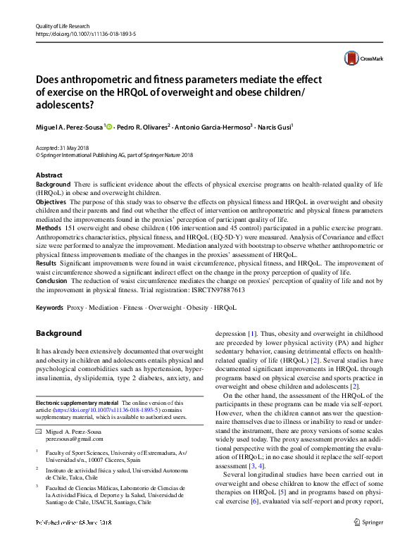 (PDF) Does anthropometric and fitness parameters mediate the effect of ...