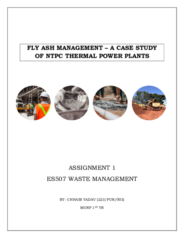 (PDF) FLY ASH MANAGEMENT -A CASE STUDY OF NTPC THERMAL POWER PLANTS