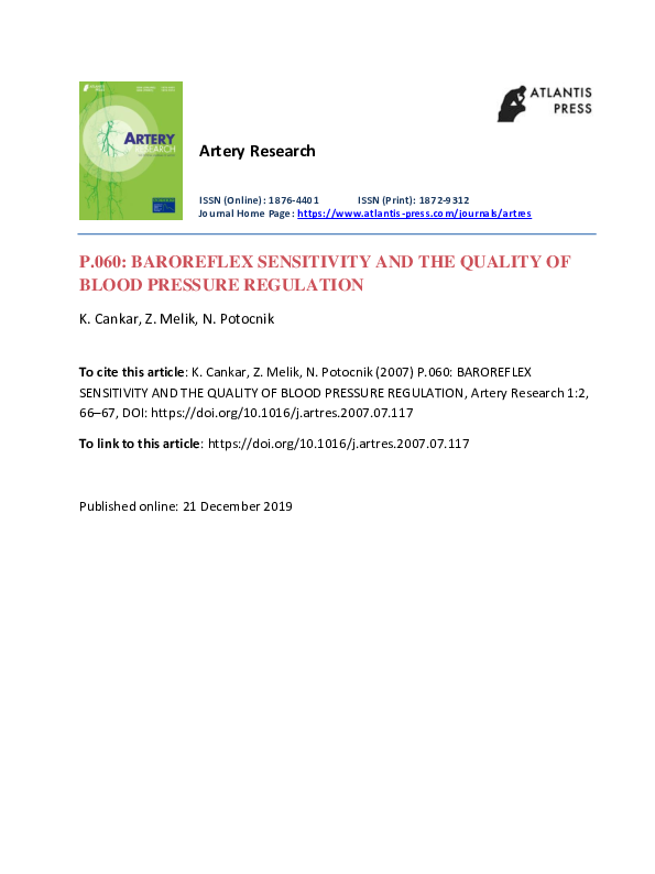 (PDF) P.060 Baroreflex Sensitivity and the Quality of Blood Pressure ...