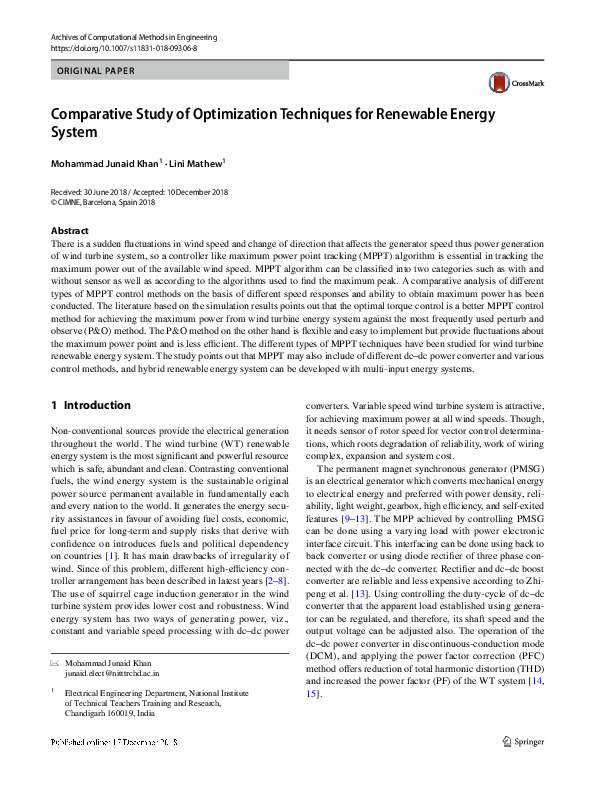 (PDF) Comparative Study of Optimization Techniques for Shock and ...
